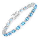 10.71 Carat Genuine Swiss Blue Topaz .925 Sterling Silver Bracelet-5