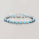 10.71 Carat Genuine Swiss Blue Topaz .925 Sterling Silver Bracelet-9