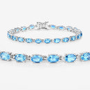 10.71 Carat Genuine Swiss Blue Topaz .925 Sterling Silver Bracelet-11