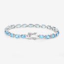 10.71 Carat Genuine Swiss Blue Topaz .925 Sterling Silver Bracelet-13