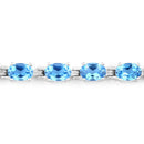 10.71 Carat Genuine Swiss Blue Topaz .925 Sterling Silver Bracelet-6
