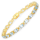 10.20 Carat Genuine Blue Topaz .925 Sterling Silver Bracelet-2