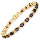 10.20 Carat Genuine Garnet .925 Sterling Silver Bracelet-2