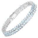 10.12 Carat Genuine Aquamarine .925 Sterling Silver Bracelet-4