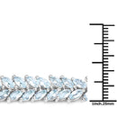 15.04 Carat Genuine Blue Topaz .925 Sterling Silver Bracelet-7