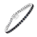 8.36 Carat Genuine Blue Sapphire .925 Sterling Silver Bracelet-5