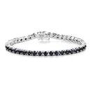 8.36 Carat Genuine Blue Sapphire .925 Sterling Silver Bracelet-6