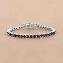 8.36 Carat Genuine Blue Sapphire .925 Sterling Silver Bracelet-8