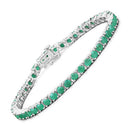 7.48 Carat Genuine Emerald .925 Sterling Silver Bracelet-3