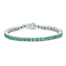 7.48 Carat Genuine Emerald .925 Sterling Silver Bracelet-4