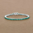 7.48 Carat Genuine Emerald .925 Sterling Silver Bracelet-6