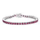8.80 Carat Genuine Ruby .925 Sterling Silver Bracelet-4