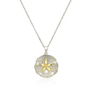 Designer Sterling Silver and 14k Yellow Gold Sand Dollar Pendant-2