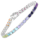12.04 Carat Genuine Multi Stone .925 Sterling Silver Bracelet-6