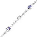 1.30 Carat Genuine Tanzanite and White Topaz .925 Sterling Silver Bracelet-8