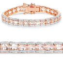 18K Rose Gold Plated 11.60 Carat Genuine Morganite .925 Sterling Silver Bracelet-7