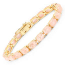 34.50 Carat Genuine Morganite .925 Sterling Silver Bracelet-1