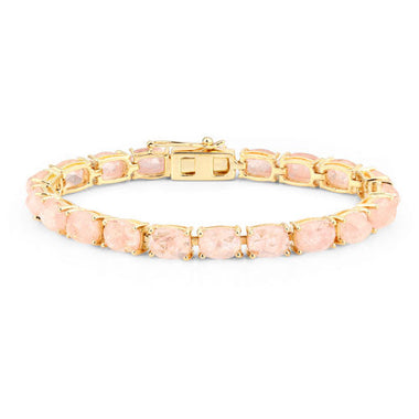 34.50 Carat Genuine Morganite .925 Sterling Silver Bracelet - 0