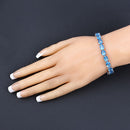 35.20 Carat Genuine Swiss Blue Topaz .925 Sterling Silver Bracelet-4