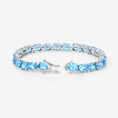 35.20 Carat Genuine Swiss Blue Topaz .925 Sterling Silver Bracelet-7