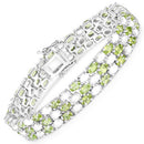 19.73 Carat Genuine Opal and Peridot .925 Sterling Silver Bracelet-5