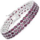 30.80 Carat Genuine Rhodolite .925 Sterling Silver Bracelet-3