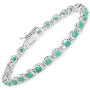 3.78 Carat Genuine Emerald .925 Sterling Silver Bracelet-4