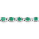 3.78 Carat Genuine Emerald .925 Sterling Silver Bracelet-5