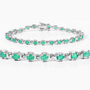 3.78 Carat Genuine Emerald .925 Sterling Silver Bracelet-9