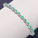 3.78 Carat Genuine Emerald .925 Sterling Silver Bracelet-11