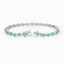 3.78 Carat Genuine Emerald .925 Sterling Silver Bracelet-12