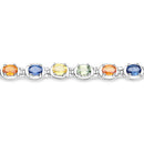 5.40 Carat Genuine Multi Sapphire .925 Sterling Silver Bracelet-5