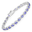 4.59 Carat Genuine Tanzanite .925 Sterling Silver Bracelet-7
