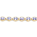 14K Yellow Gold Plated 4.59 Carat Genuine Tanzanite .925 Sterling Silver Bracelet-5