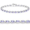 4.59 Carat Genuine Tanzanite .925 Sterling Silver Bracelet-8