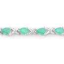 3.08 Carat Genuine Emerald .925 Sterling Silver Bracelet-5