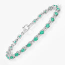 3.08 Carat Genuine Emerald .925 Sterling Silver Bracelet-7