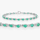 3.08 Carat Genuine Emerald .925 Sterling Silver Bracelet-9