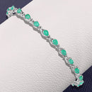 3.08 Carat Genuine Emerald .925 Sterling Silver Bracelet-11