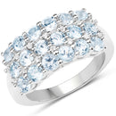 2.29 Carat Genuine Blue Topaz & White Topaz .925 Sterling Silver Ring-1