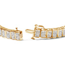 14K Yellow Gold 5.0 Cttw Invisible Set Princess-cut Diamond Buckle Link Tennis Bracelet (H-I Color, SI2-I1 Clarity) - Size 7.25"-3