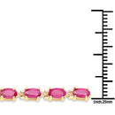 14K Yellow Gold Plated 7.00 Carat Glass Filled Ruby .925 Sterling Silver Bracelet-6