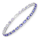 6.25 Carat Genuine Tanzanite .925 Sterling Silver Bracelet-6