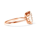 10K Rose Gold 3/8 Cttw Composite Diamond Pear Shaped Halo Promise Ring (I-J Color, I2-I3 Clarity) - Size 6-2
