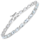8.80 Carat Genuine Aquamarine .925 Sterling Silver Bracelet-4