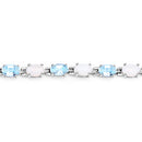 9.02 Carat Genuine Blue Topaz and Opal .925 Sterling Silver Bracelet-8