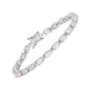 5.94 Carat Genuine Ethiopian Opal .925 Sterling Silver Bracelet-4