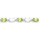 7.92 Carat Genuine Peridot and Opal .925 Sterling Silver Bracelet-8