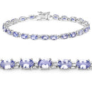 9.68 Carat Genuine Tanzanite .925 Sterling Silver Bracelet-6