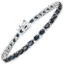 7.48 Carat Genuine Blue Sapphire 14K White Gold Bracelet-2